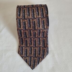 Hill And Archer Men's Necktie Geometric Design Brown Blue & Black
